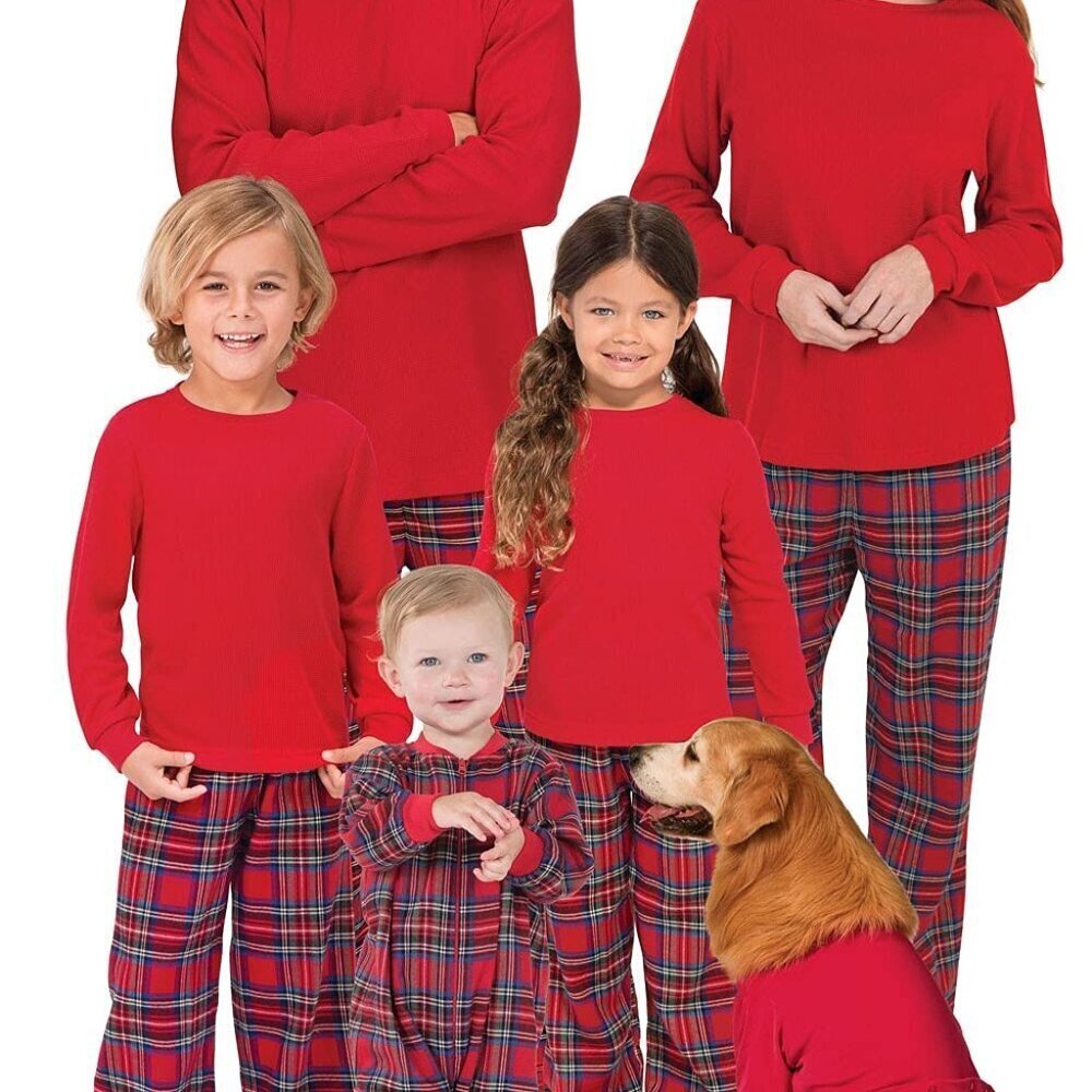 Matching Family Pajama Set Cozy Snug Fit Double Brushed Cotton Holiday Sleepwear